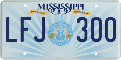 MS license plate LFJ300