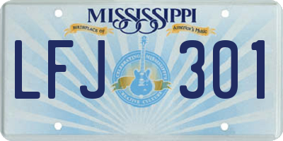 MS license plate LFJ301