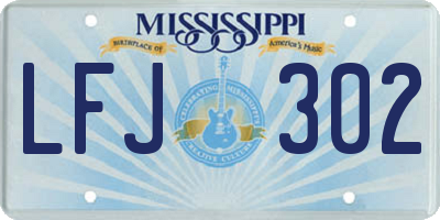 MS license plate LFJ302
