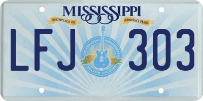MS license plate LFJ303