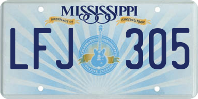 MS license plate LFJ305