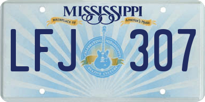 MS license plate LFJ307