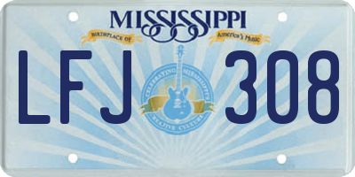 MS license plate LFJ308