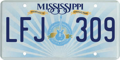 MS license plate LFJ309