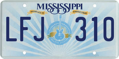 MS license plate LFJ310