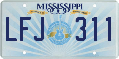MS license plate LFJ311
