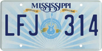 MS license plate LFJ314