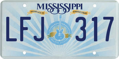 MS license plate LFJ317