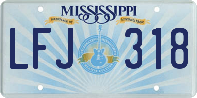 MS license plate LFJ318