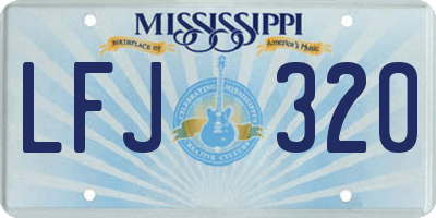 MS license plate LFJ320