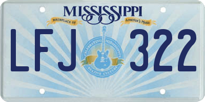MS license plate LFJ322
