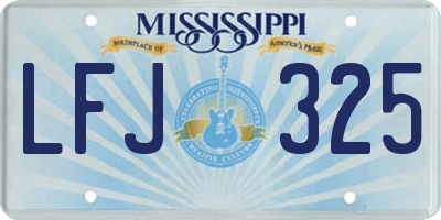 MS license plate LFJ325