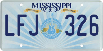MS license plate LFJ326