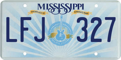 MS license plate LFJ327