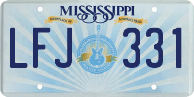 MS license plate LFJ331