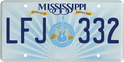 MS license plate LFJ332