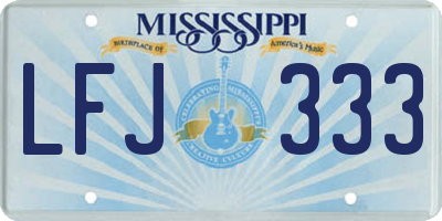 MS license plate LFJ333