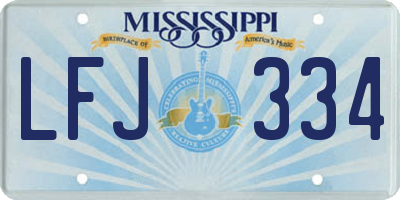 MS license plate LFJ334