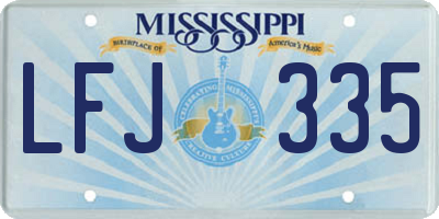 MS license plate LFJ335