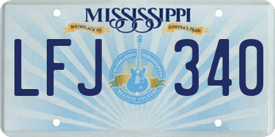 MS license plate LFJ340