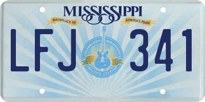 MS license plate LFJ341