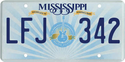MS license plate LFJ342