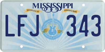 MS license plate LFJ343