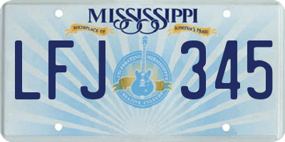 MS license plate LFJ345