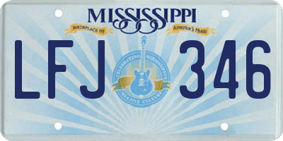 MS license plate LFJ346