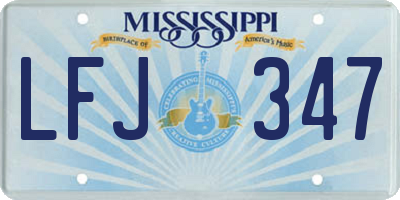 MS license plate LFJ347