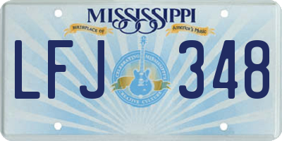 MS license plate LFJ348