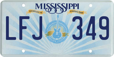 MS license plate LFJ349