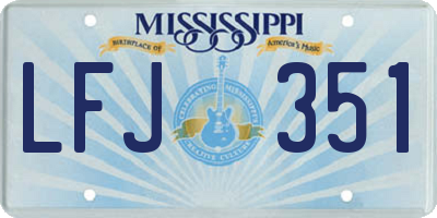MS license plate LFJ351