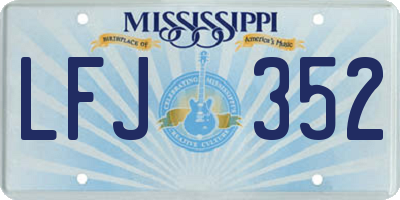 MS license plate LFJ352