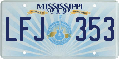 MS license plate LFJ353