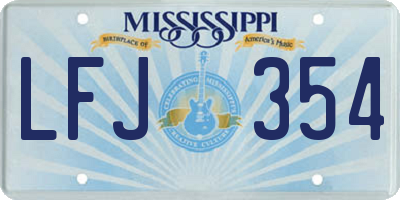 MS license plate LFJ354