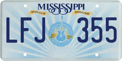 MS license plate LFJ355