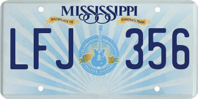MS license plate LFJ356