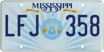 MS license plate LFJ358