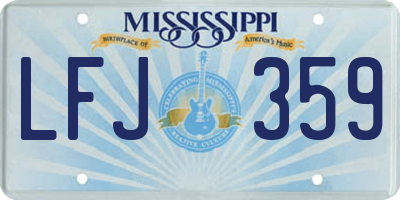 MS license plate LFJ359