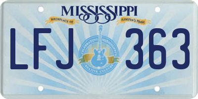 MS license plate LFJ363