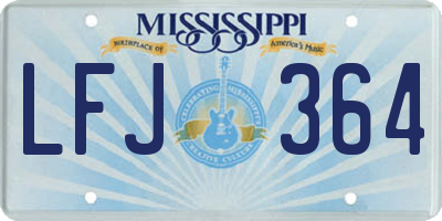 MS license plate LFJ364