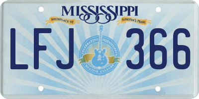 MS license plate LFJ366