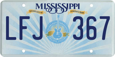 MS license plate LFJ367