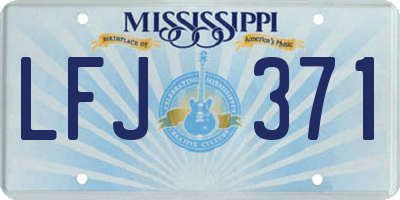 MS license plate LFJ371