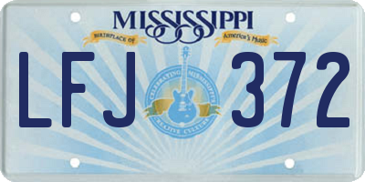 MS license plate LFJ372