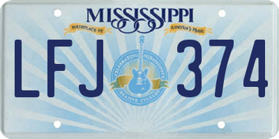 MS license plate LFJ374