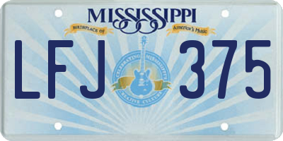 MS license plate LFJ375