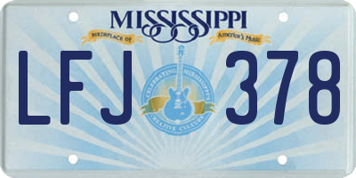 MS license plate LFJ378