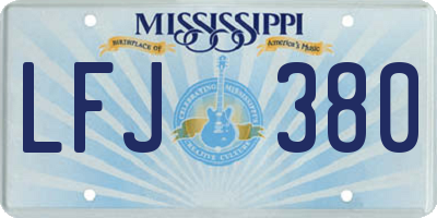 MS license plate LFJ380